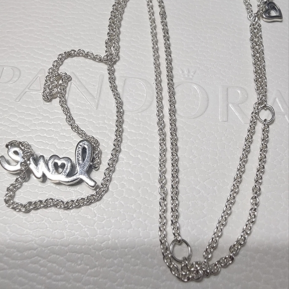 Pandora Sparkling Handwritten Love Collier Necklace - Picture 4 of 10